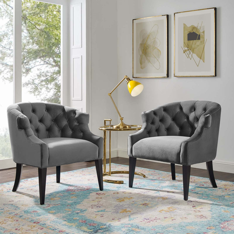 Precept Armchair Performance Velvet Set of 2 By Modway - EEI-4426 | Armchairs | Modishstore - 1