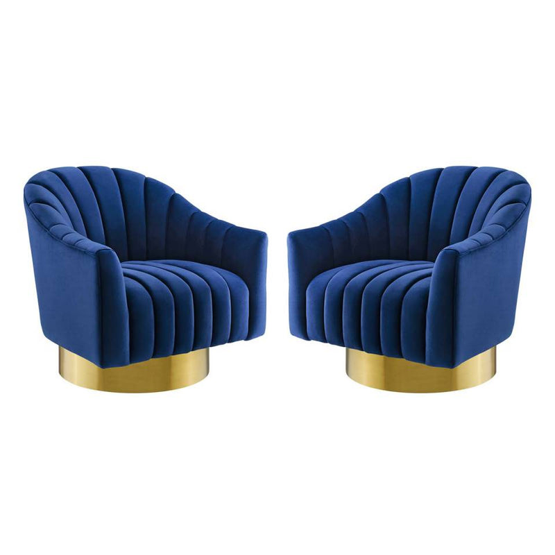 Modway Buoyant Swivel Chair Performance Velvet Set of 2 - EEI-4430 | Accent Chairs | Modishstore - 8