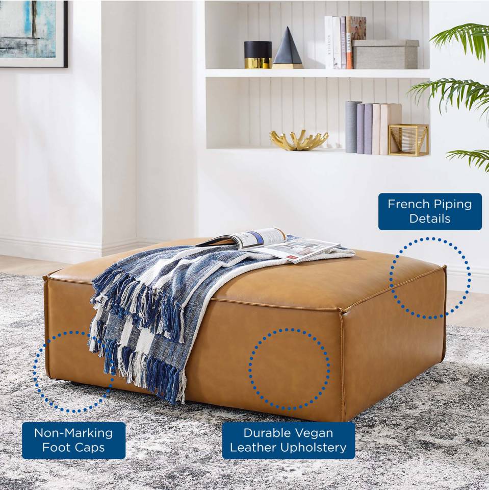 Vegan leather deals ottoman