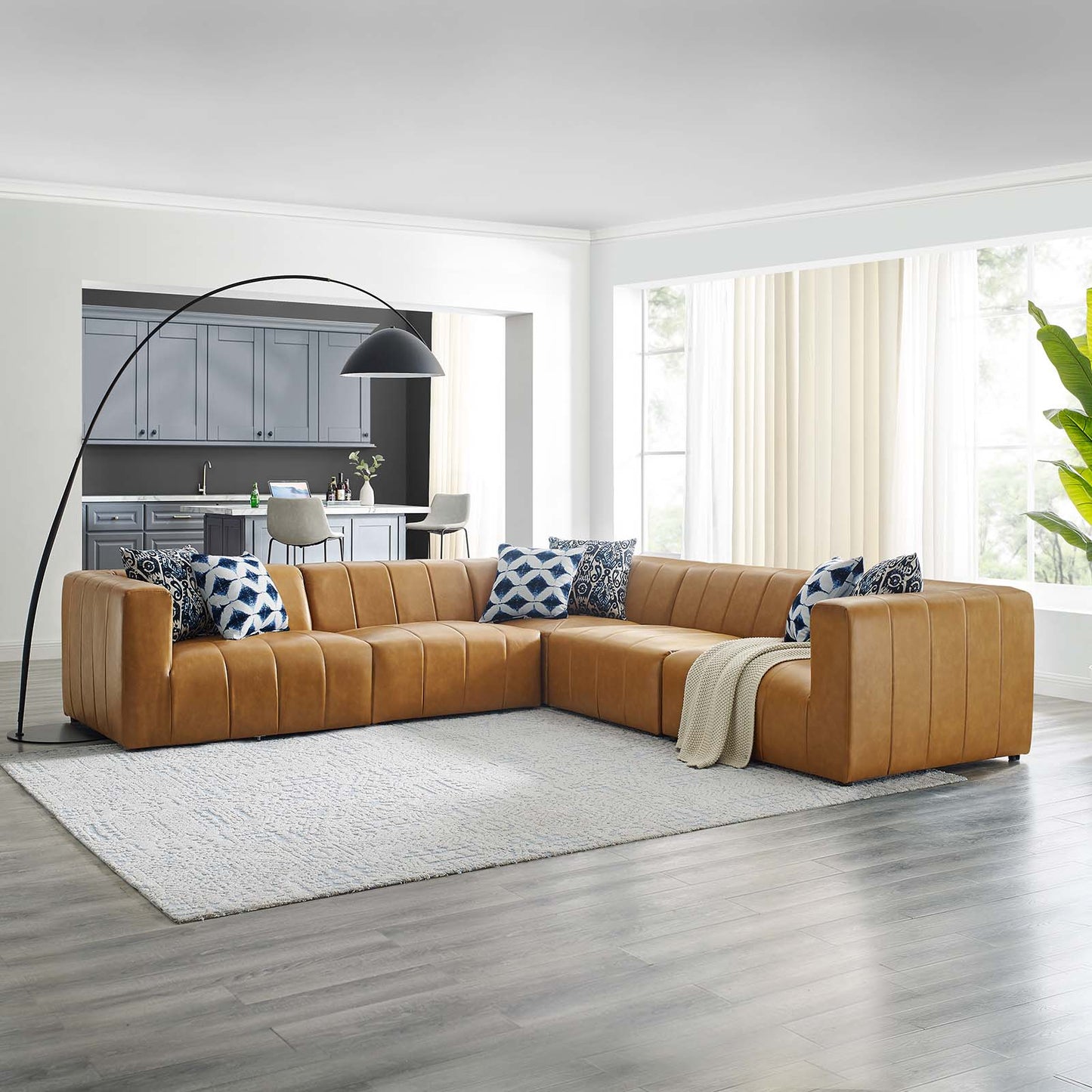 Bartlett Vegan Leather 5-Piece Sectional Sofa By Modway - EEI-4532 | Sofa Set | Modishstore - 1