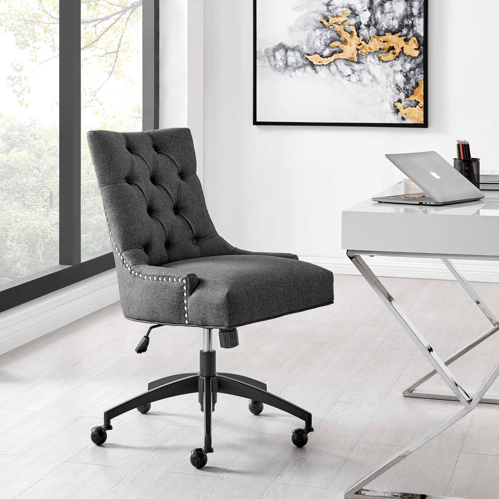 Tufted swivel office cheap chair