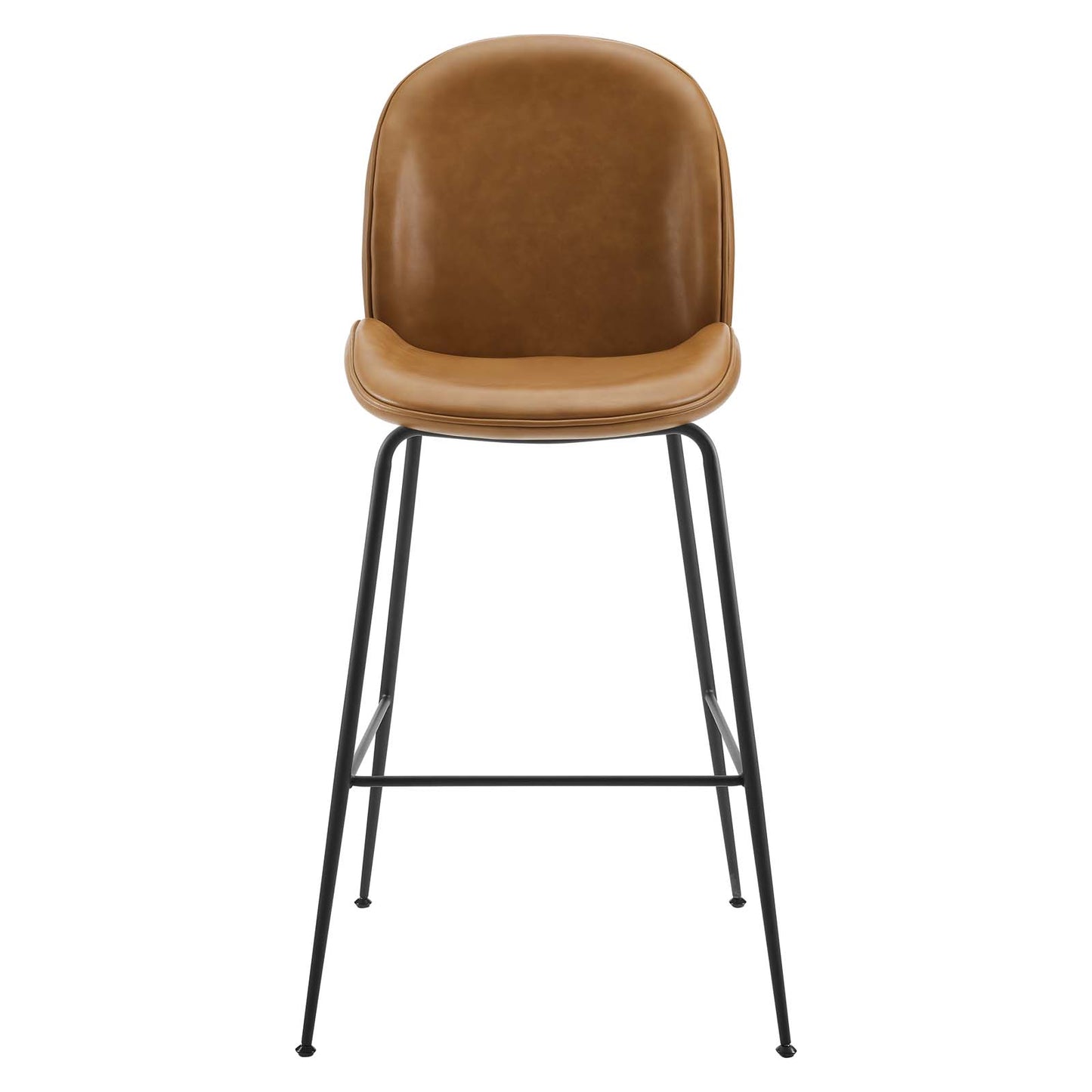 Scoop Black Powder Coated Steel Leg Vegan Leather Bar Stool By Modway - EEI-4640 | Bar Stools | Modishstore - 5