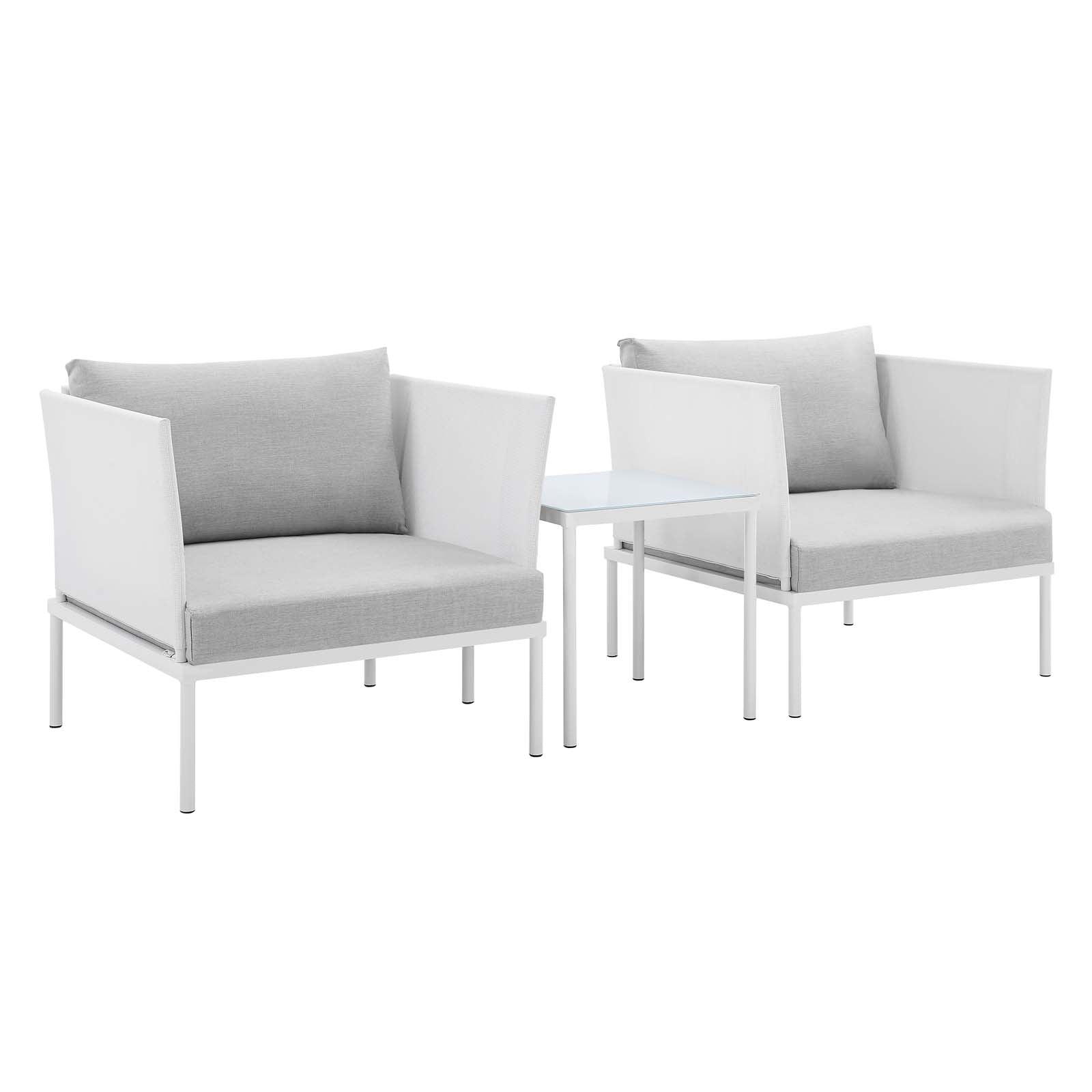 Modway Harmony 3-Piece  Sunbrella® Outdoor Patio Aluminum Seating Set - EEI-4686 | Outdoor Sofas, Loveseats & Sectionals | Modishstore - 1