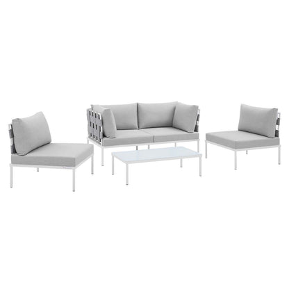 Harmony 4-Piece  Sunbrella® Outdoor Patio Aluminum Seating Set By Modway - EEI-4691 | Outdoor Sofas, Loveseats & Sectionals | Modishstore - 2