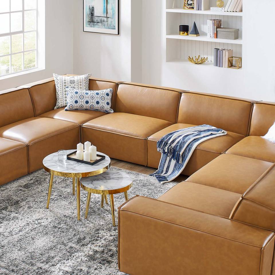 Modway Restore 8-Piece Vegan Leather Sectional Sofa - EEI-4717 | Sectional | Modishstore - 2