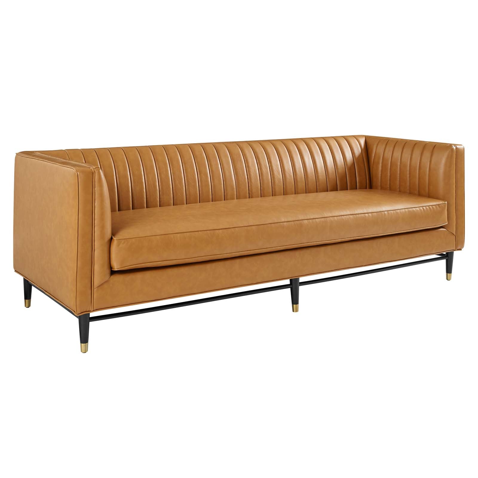 Devote Channel Tufted Vegan Leather Sofa By Modway - EEI-4721 | Sofas | Modishstore - 2