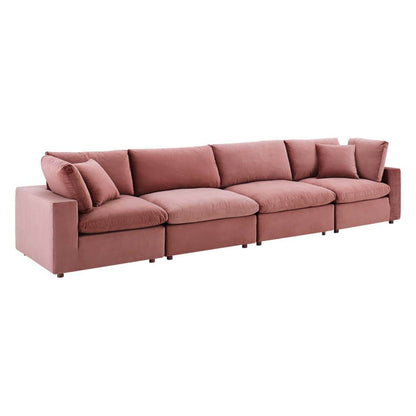 Modway Commix Down Filled Overstuffed Performance Velvet 4-Seater Sofa - EEI-4819 | Sofas | Modishstore - 11