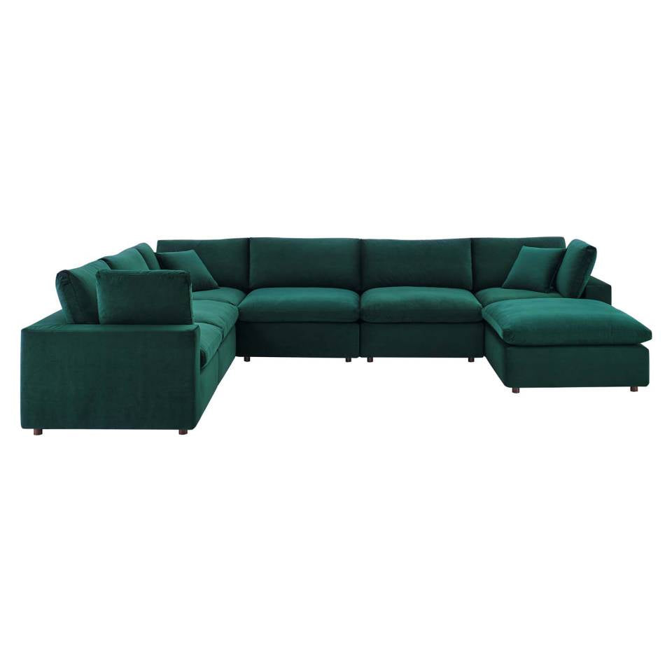 Modway Commix Down Filled Overstuffed Performance Velvet 7-Piece Sectional Sofa - EEI-4825 | Sectional | Modishstore - 15