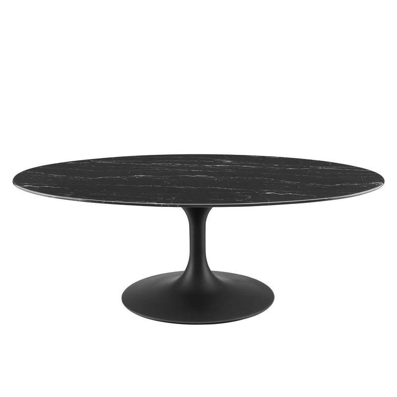 Lippa 48" Oval Artificial Marble Coffee Table By Modway - EEI-4886 | Modishstore - 1