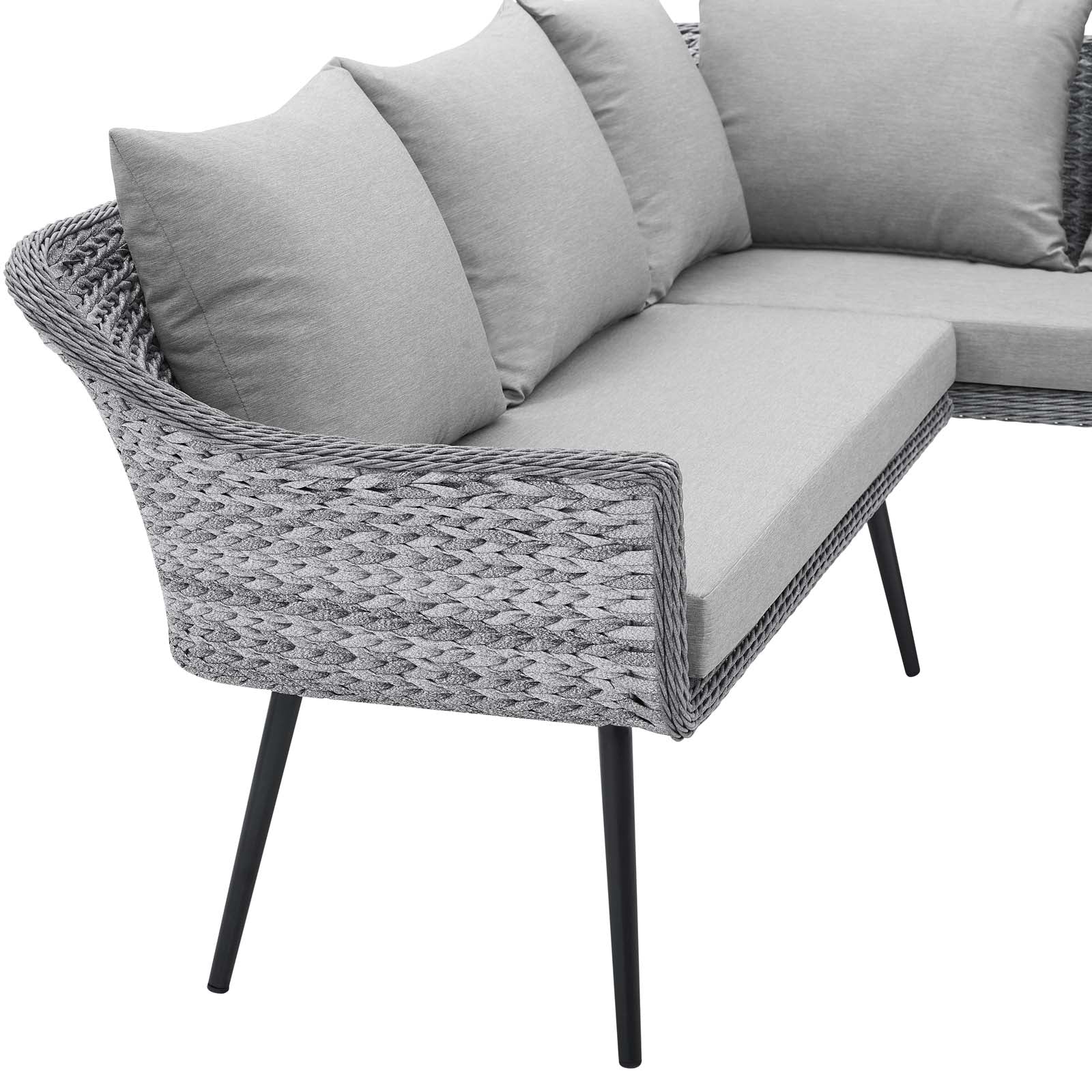 Modway Endeavor Outdoor Patio Wicker Rattan Outdoor Patio Wicker Rattan Seating Set - EEI-4908 | Outdoor Sofas, Loveseats & Sectionals | Modishstore - 4