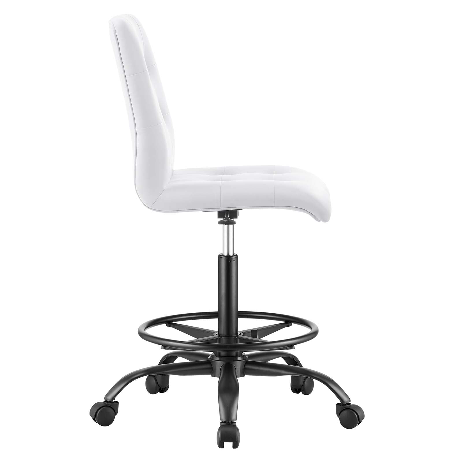 White leather drafting discount chair