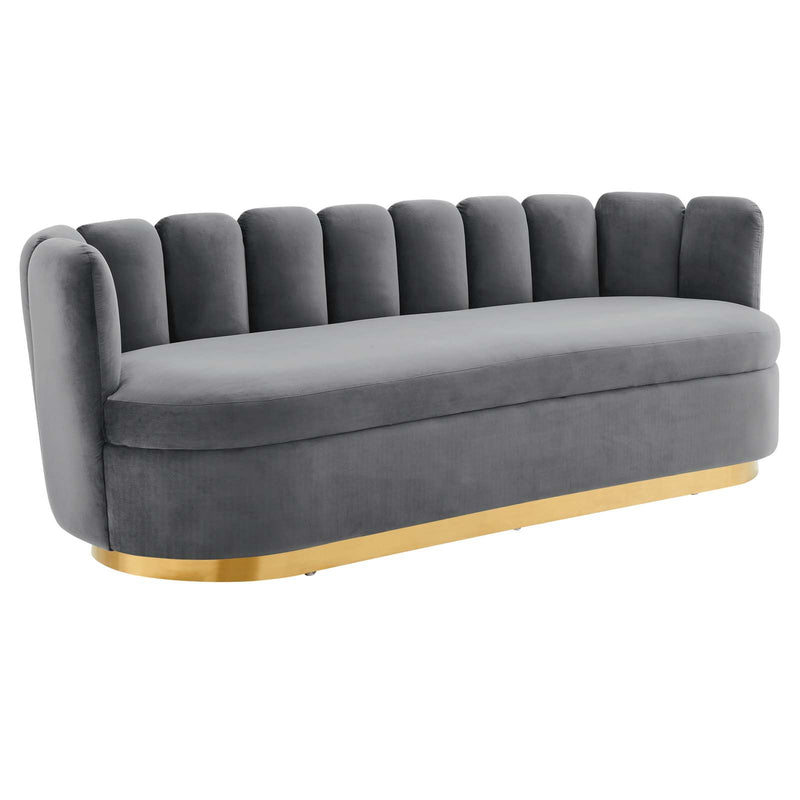 Victoria Channel Tufted Performance Velvet Sofa By Modway - EEI-5017 | Sofas | Modishstore - 10