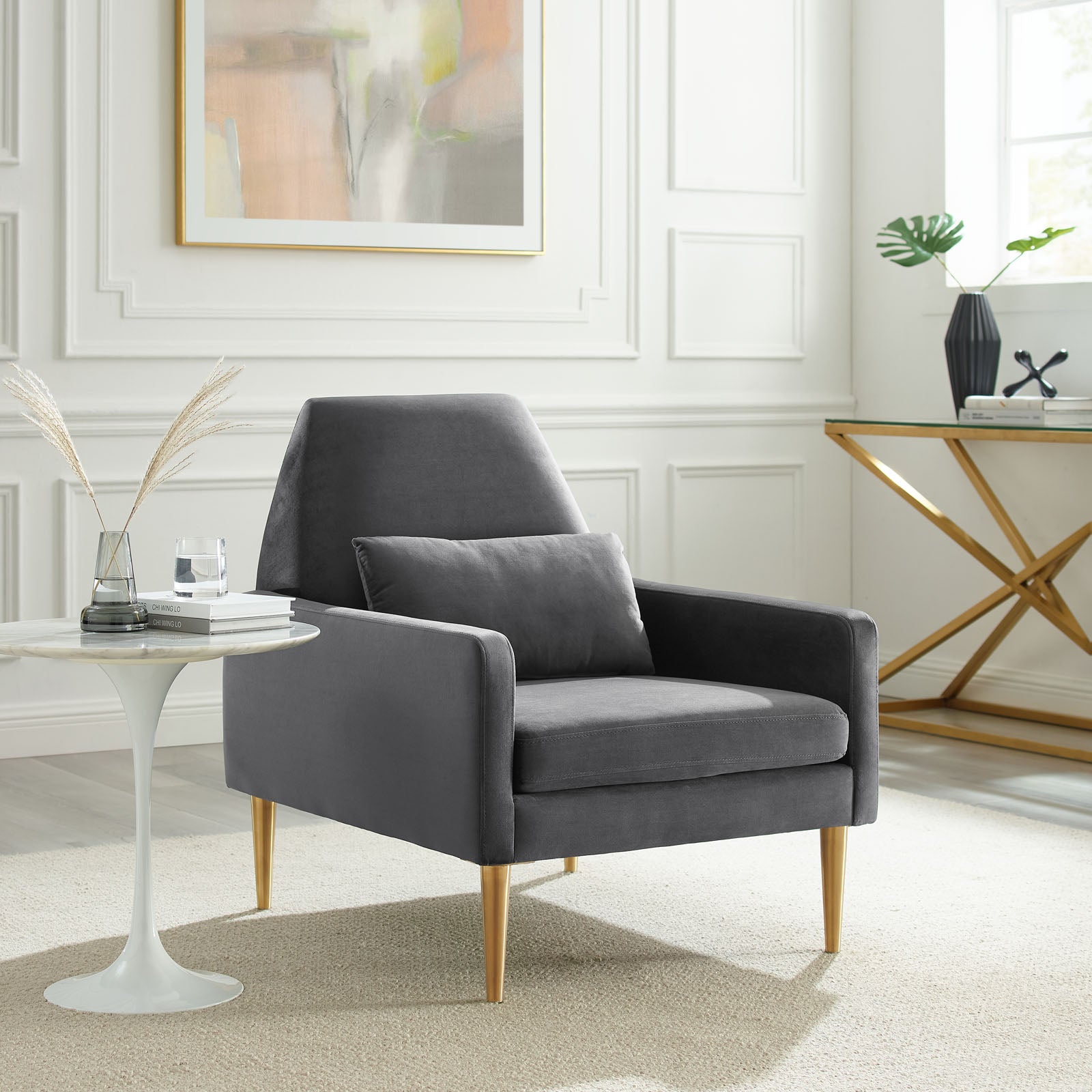 Liliana Performance Velvet Armchair By Modway | Armchairs | Modishstore