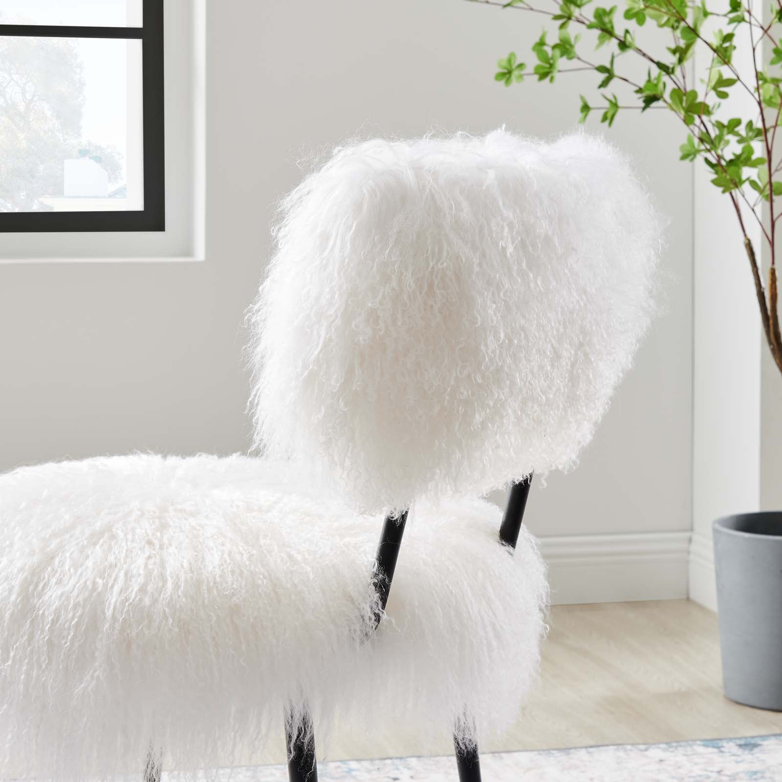 White sheepskin chair clearance