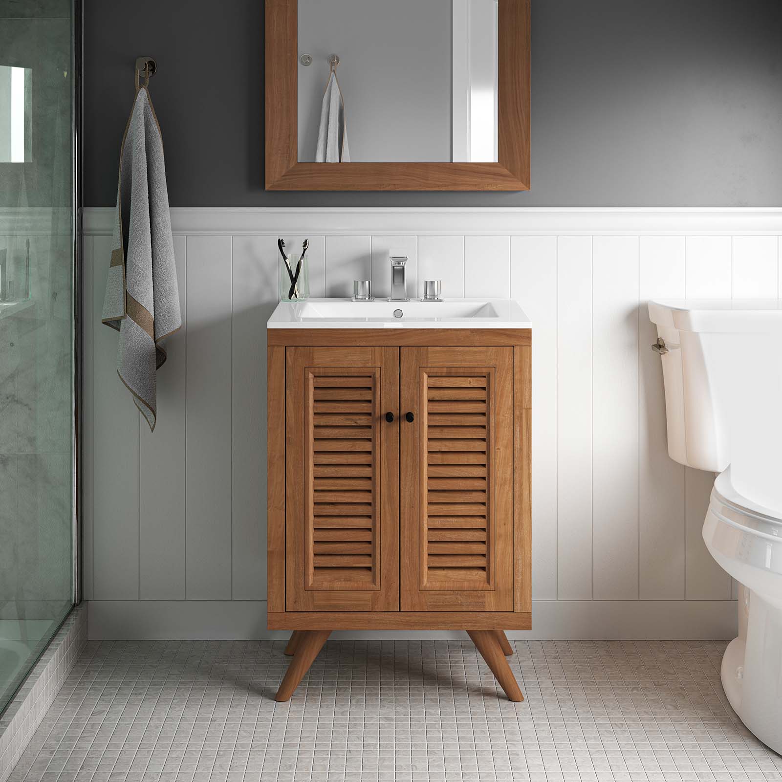 Birdie 24" Teak Wood Bathroom Vanity Cabinet (Sink Basin Not Included) By Modway - EEI-5086 | Bathroom Accessories | Modishstore - 1