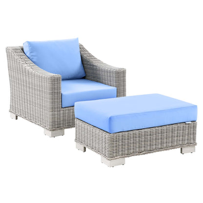 Modway Conway Outdoor Patio Wicker Rattan 2-Piece Armchair and Ottoman Set - EEI-5090 | Outdoor Chairs | Modishstore - 6