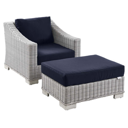 Modway Conway Outdoor Patio Wicker Rattan 2-Piece Armchair and Ottoman Set - EEI-5090 | Outdoor Chairs | Modishstore - 10