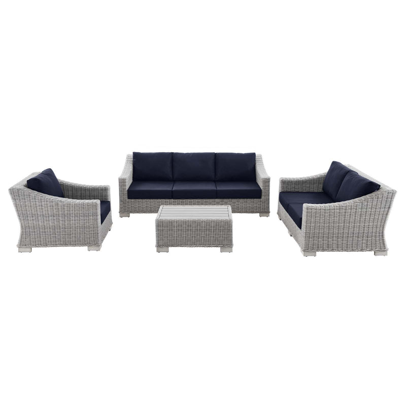 Modway Conway 4-Piece Outdoor Patio Wicker Rattan Furniture Set - EEI-5091 | Outdoor Sofas, Loveseats & Sectionals | Modishstore - 8