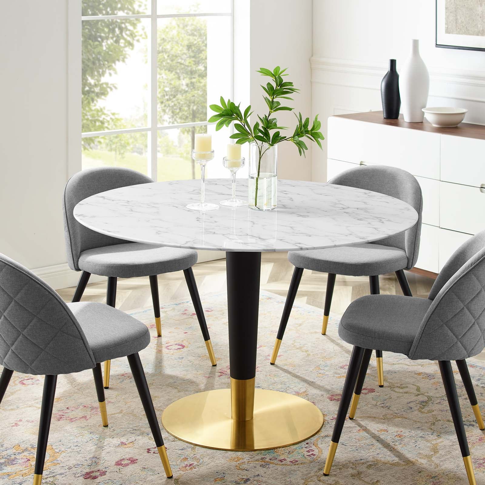 Zinque 47" Artificial Marble Dining Table By Modway - EEI-5139 | Dining Tables | Modishstore - 1