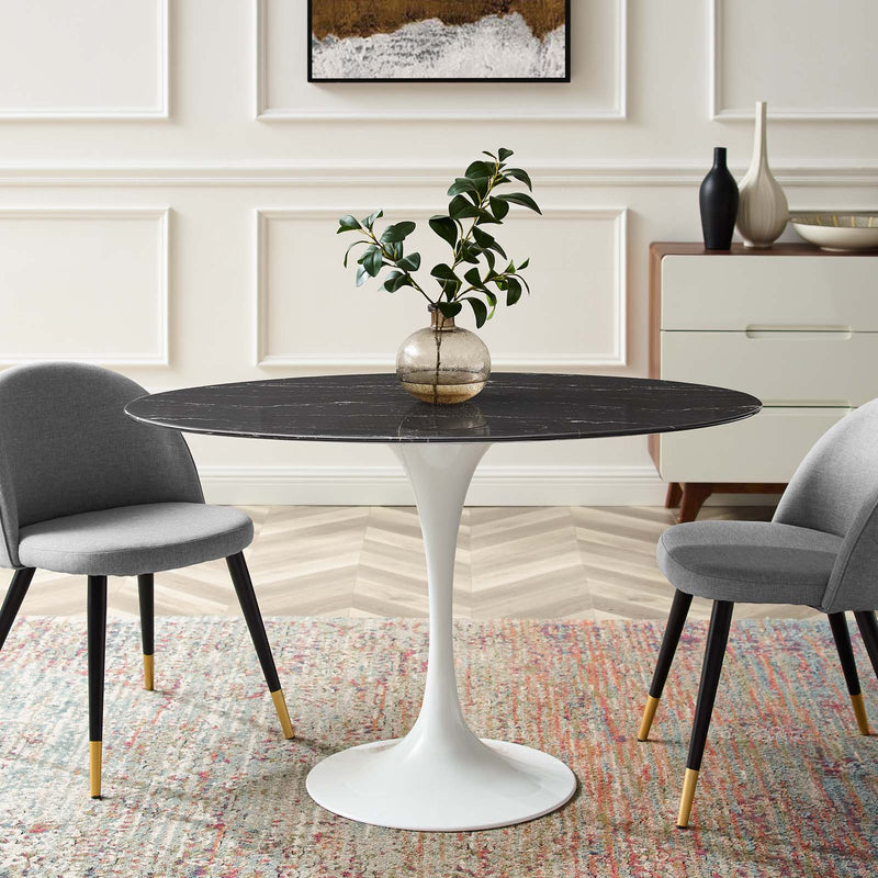 Modway Lippa 48" Oval Artificial Marble Dining Table - EEI-5170 | Dining Tables | Modishstore - 1