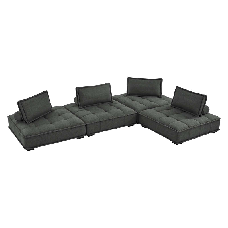 Modway Saunter Tufted Fabric Fabric 4-Piece Sectional Sofa - EEI-5208 | Sectional | Modishstore - 18