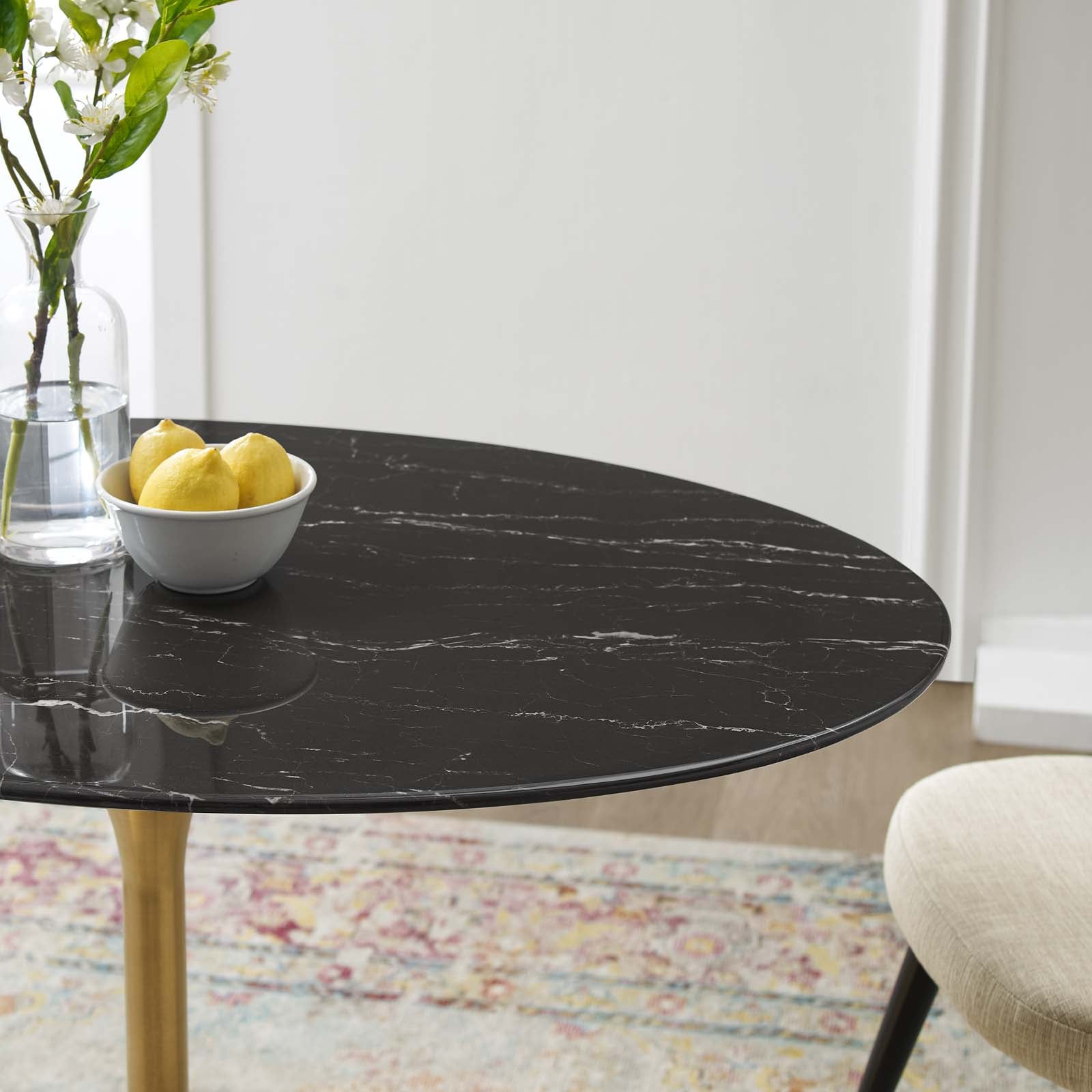 Lippa 42"  Oval Artificial Marble Dining Table By Modway - EEI-5226 | Dining Tables | Modishstore - 1