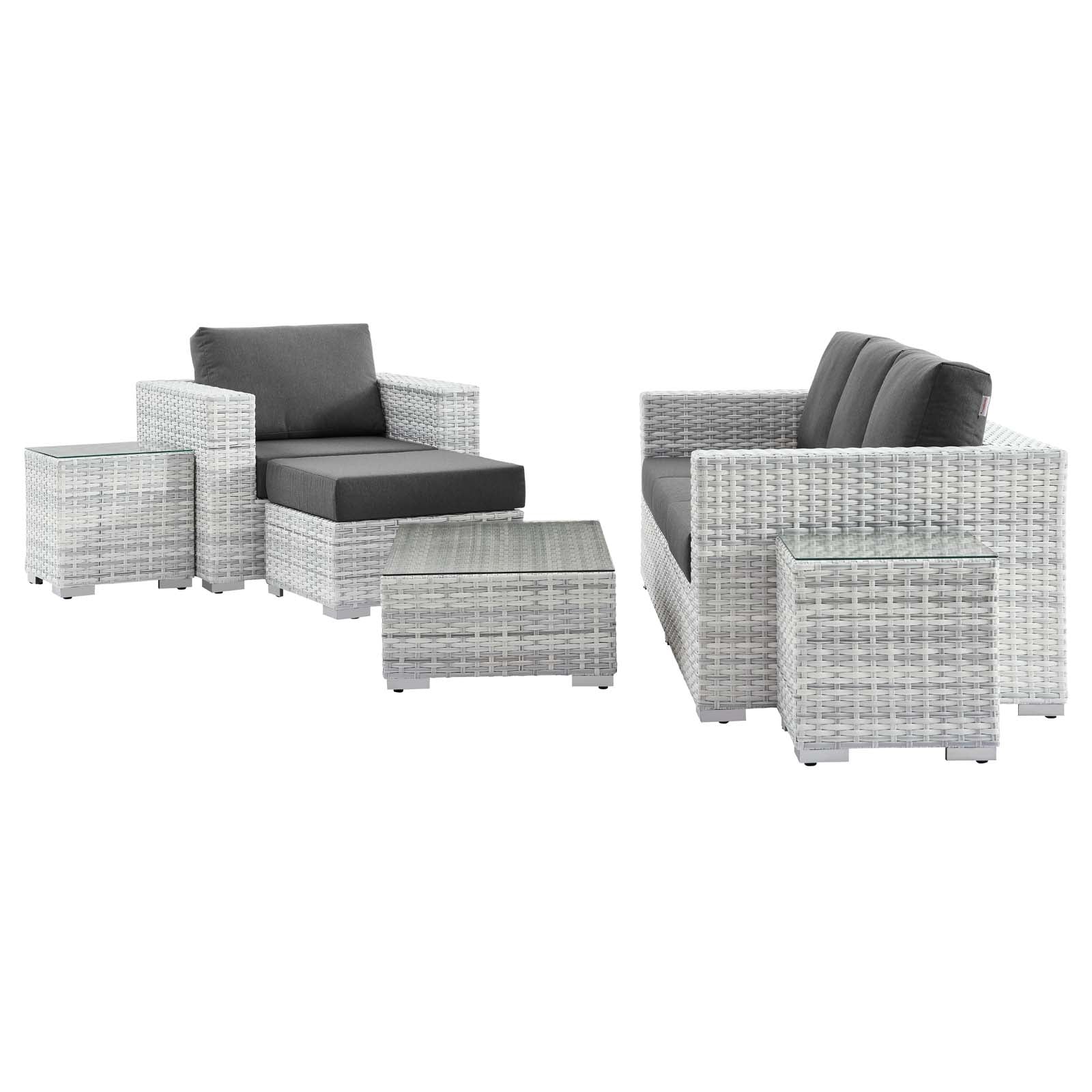 Modway Convene 6-Piece Outdoor Patio Set - EEI-5449 | Outdoor Sofas, Loveseats & Sectionals | Modishstore - 2