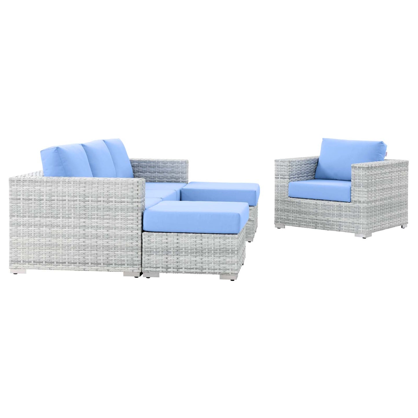 Modway Convene 4-Piece Outdoor Patio Set - EEI-5451 | Outdoor Sofas, Loveseats & Sectionals | Modishstore - 11