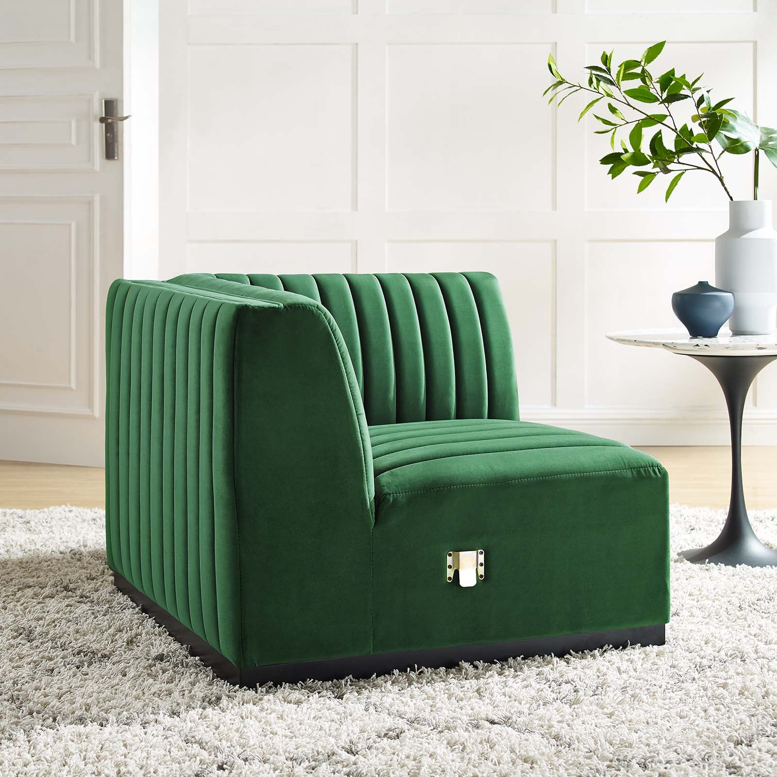 Green best sale corner chair