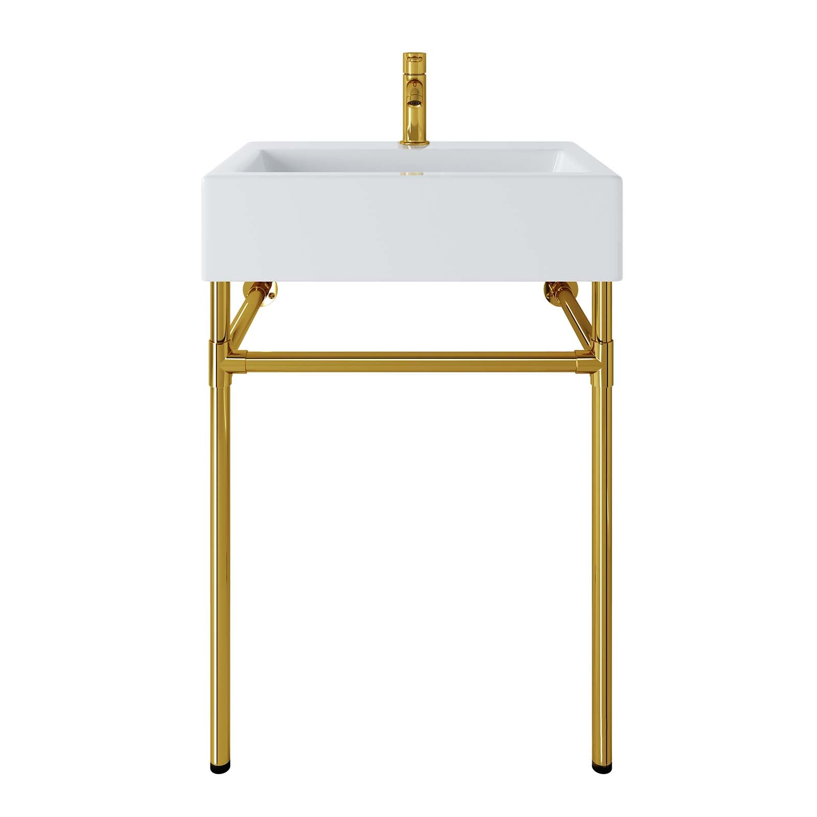 Redeem 24" Wall-Mount Gold Stainless Steel Bathroom Vanity By Modway - EEI-5536 | Bathroom Accessories | Modishstore - 6