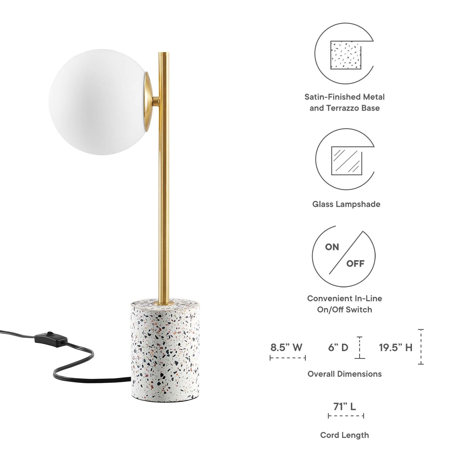 Logic Terrazzo Table Lamp By Modway - EEI-5627 | Table Lamps | Modishstore - 3