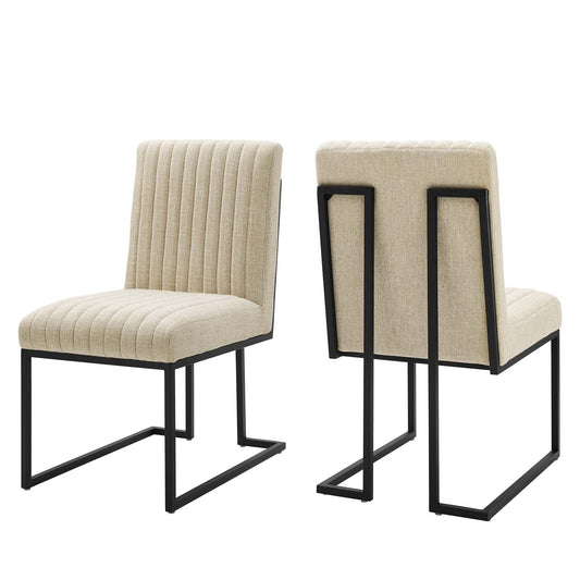 Indulge Channel Tufted Fabric Dining Chairs - Set of 2 By Modway - EEI-5740 | Modishstore - 1