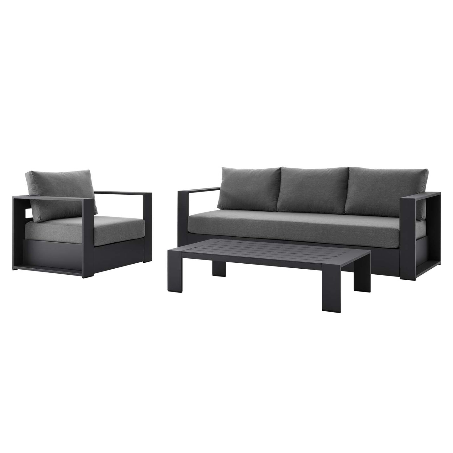 Tahoe Outdoor Patio Powder-Coated Aluminum 3-Piece Set By Modway - EEI-5748 | Outdoor Sofas, Loveseats & Sectionals | Modishstore - 2