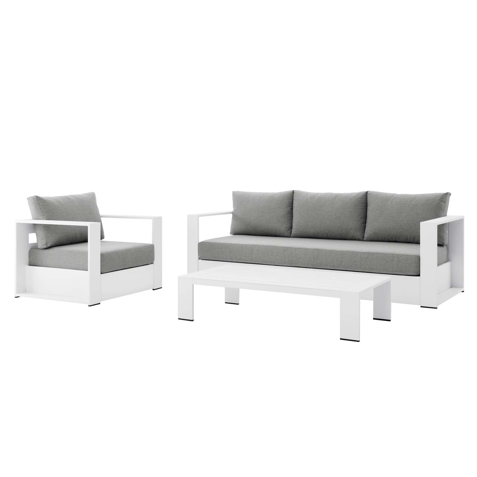 Tahoe Outdoor Patio Powder-Coated Aluminum 3-Piece Set By Modway - EEI-5748 | Outdoor Sofas, Loveseats & Sectionals | Modishstore - 53