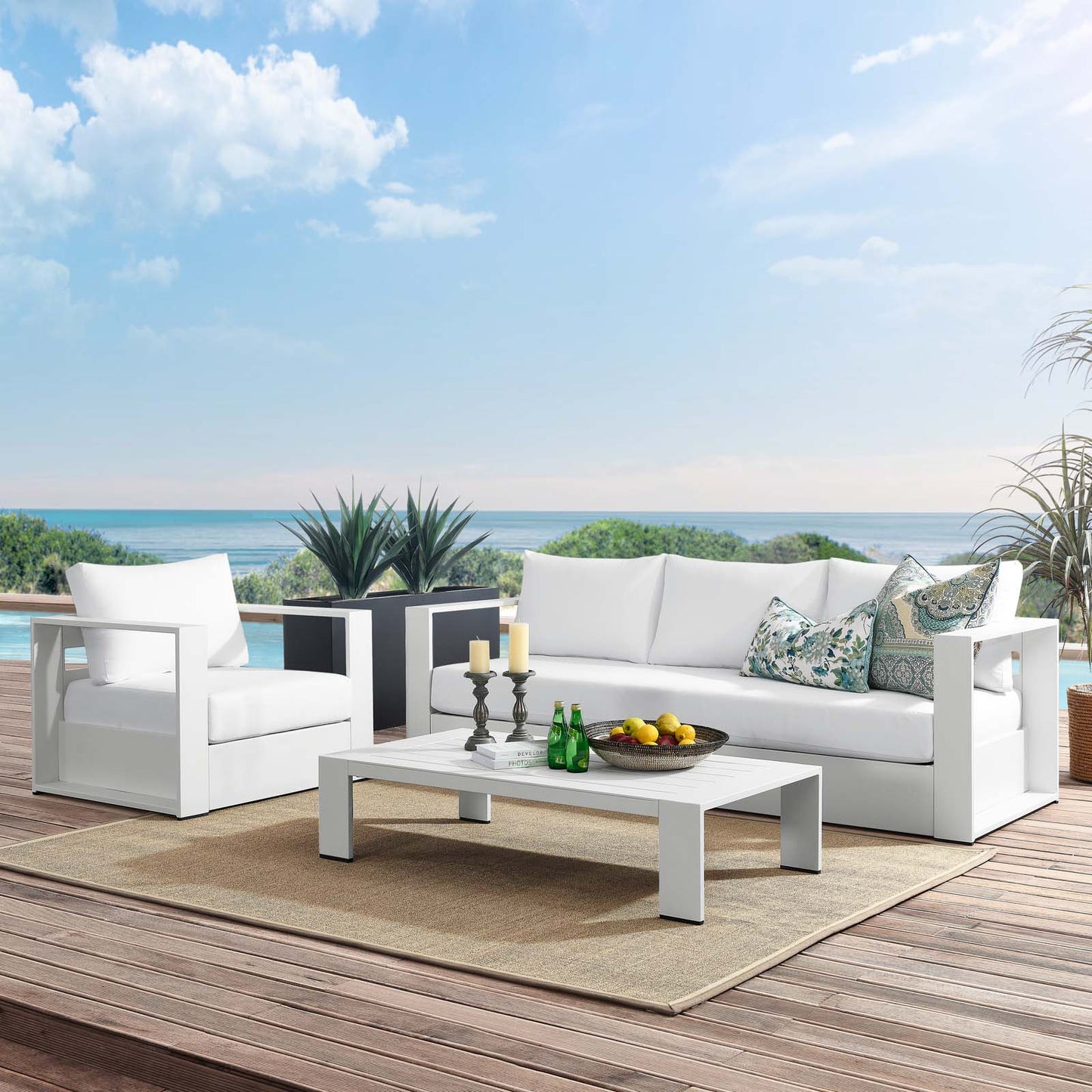 Tahoe Outdoor Patio Powder-Coated Aluminum 3-Piece Set By Modway - EEI-5748 | Outdoor Sofas, Loveseats & Sectionals | Modishstore - 66