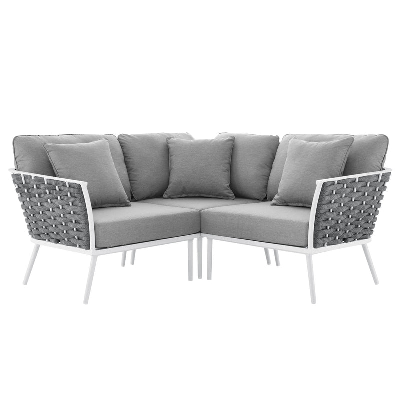 Stance Outdoor Patio Aluminum Outdoor Patio Aluminum Small Sectional Sofa By Modway - EEI-5752 | Outdoor Sofas, Loveseats & Sectionals | Modishstore - 2