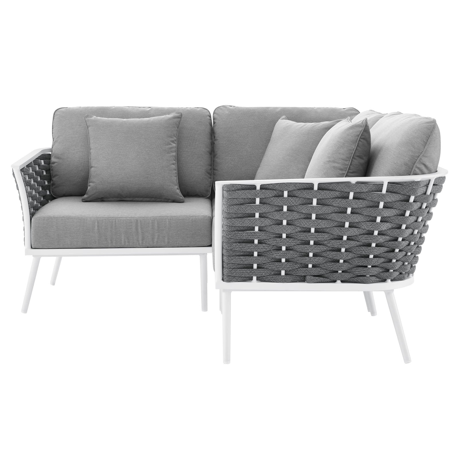 Stance Outdoor Patio Aluminum Outdoor Patio Aluminum Small Sectional Sofa By Modway - EEI-5752 | Outdoor Sofas, Loveseats & Sectionals | Modishstore - 6