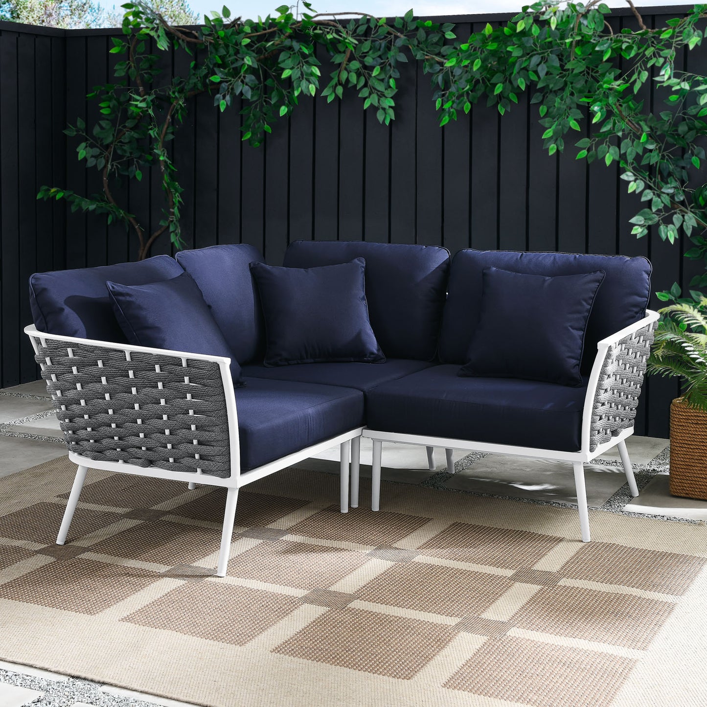 Stance Outdoor Patio Aluminum Outdoor Patio Aluminum Small Sectional Sofa By Modway - EEI-5752 | Outdoor Sofas, Loveseats & Sectionals | Modishstore - 17