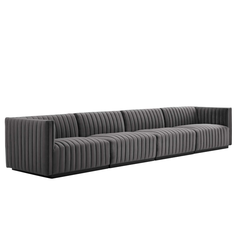 Conjure Channel Tufted Performance Velvet 4-Piece Sofa By Modway - EEI-5767 | Sofa Set | Modishstore - 27