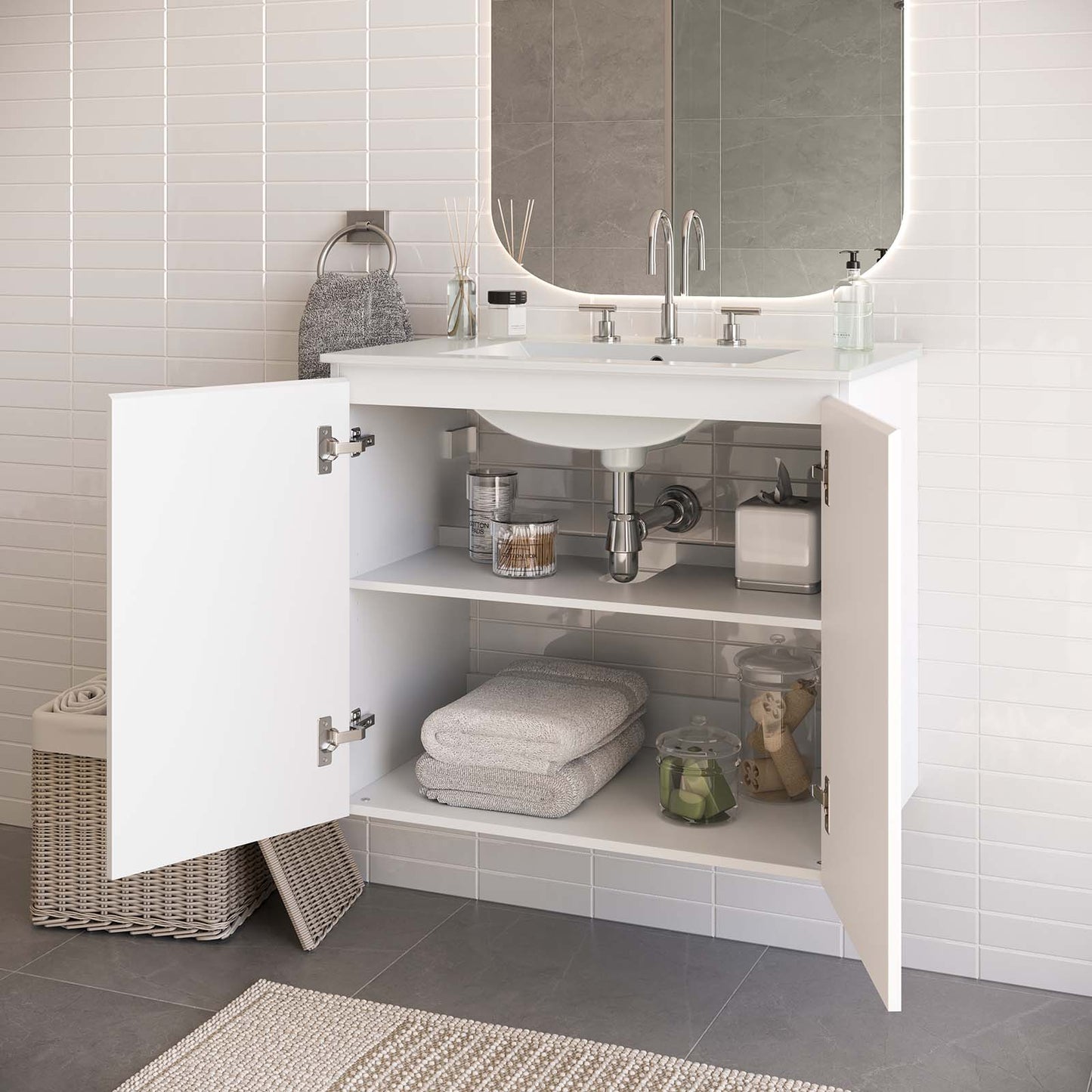 Bryn 30" Wall-Mount Bathroom Vanity By Modway - EEI-5778 | Bathroom Accessories | Modishstore - 32