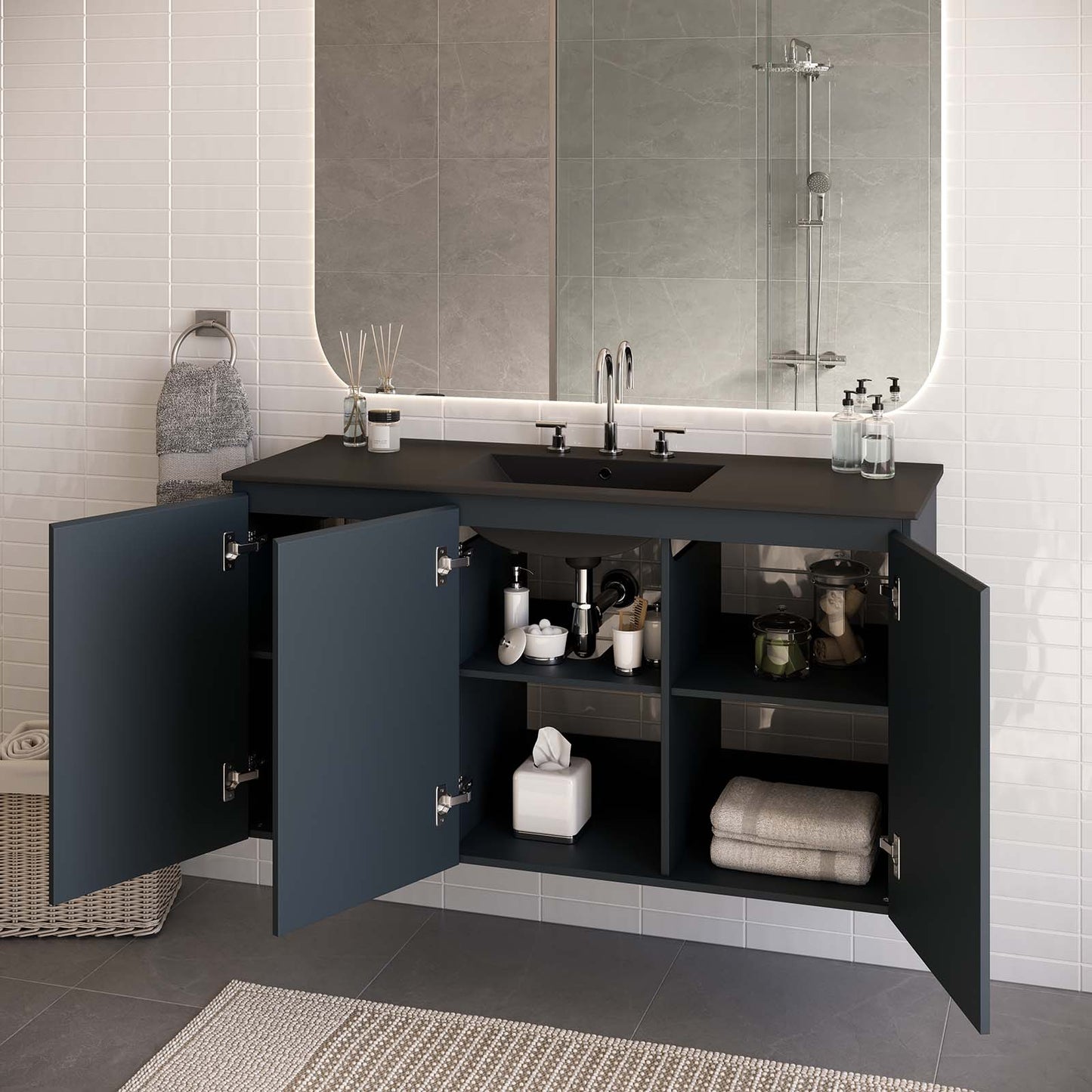 Bryn 48" Wall-Mount Bathroom Vanity By Modway - EEI-5780 | Bathroom Accessories | Modishstore - 1