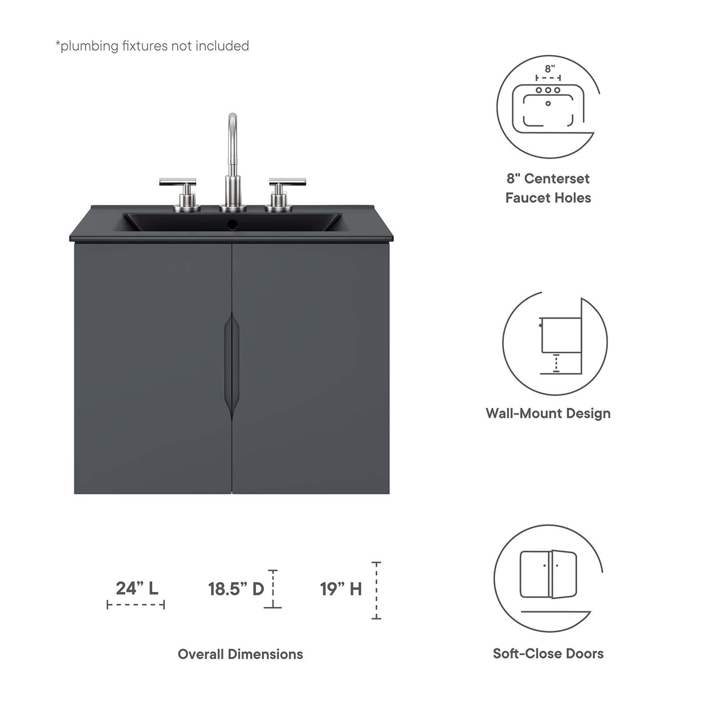 Vitality 24" Bathroom Vanity By Modway - EEI-5782 | Bathroom Accessories | Modishstore - 8