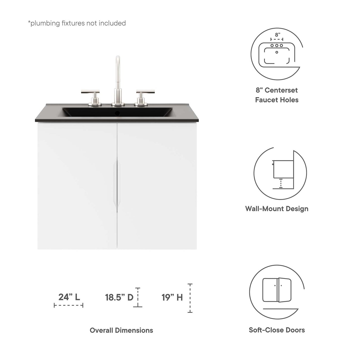 Vitality 24" Bathroom Vanity By Modway - EEI-5782 | Bathroom Accessories | Modishstore - 24