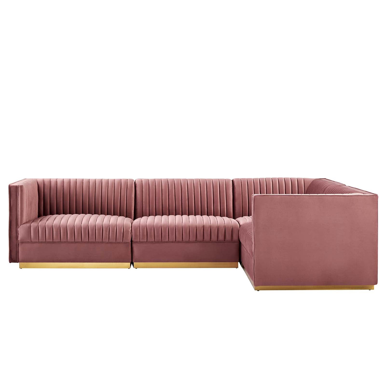 Sanguine Channel Tufted Performance Velvet 4-Piece Right-Facing Modular Sectional Sofa By Modway - EEI-5829 | Sectional | Modishstore - 6