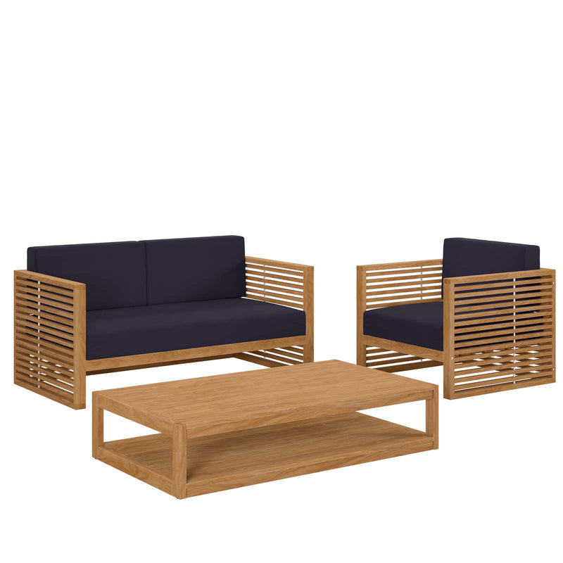 Carlsbad 3-Piece Teak Wood Outdoor Patio Outdoor Patio Set By Modway - EEI-5837 | Outdoor Sofas, Loveseats & Sectionals | Modishstore - 14