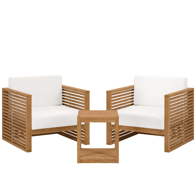 Carlsbad 3-Piece Teak Wood Outdoor Patio Outdoor Patio Set By Modway - EEI-5838 | Outdoor Sofas, Loveseats & Sectionals | Modishstore - 23