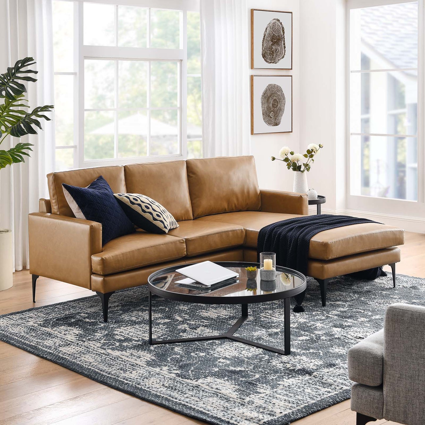 Evermore Right-Facing Vegan Leather Sectional Sofa By Modway - EEI-6050 | Sectional | Modishstore - 1