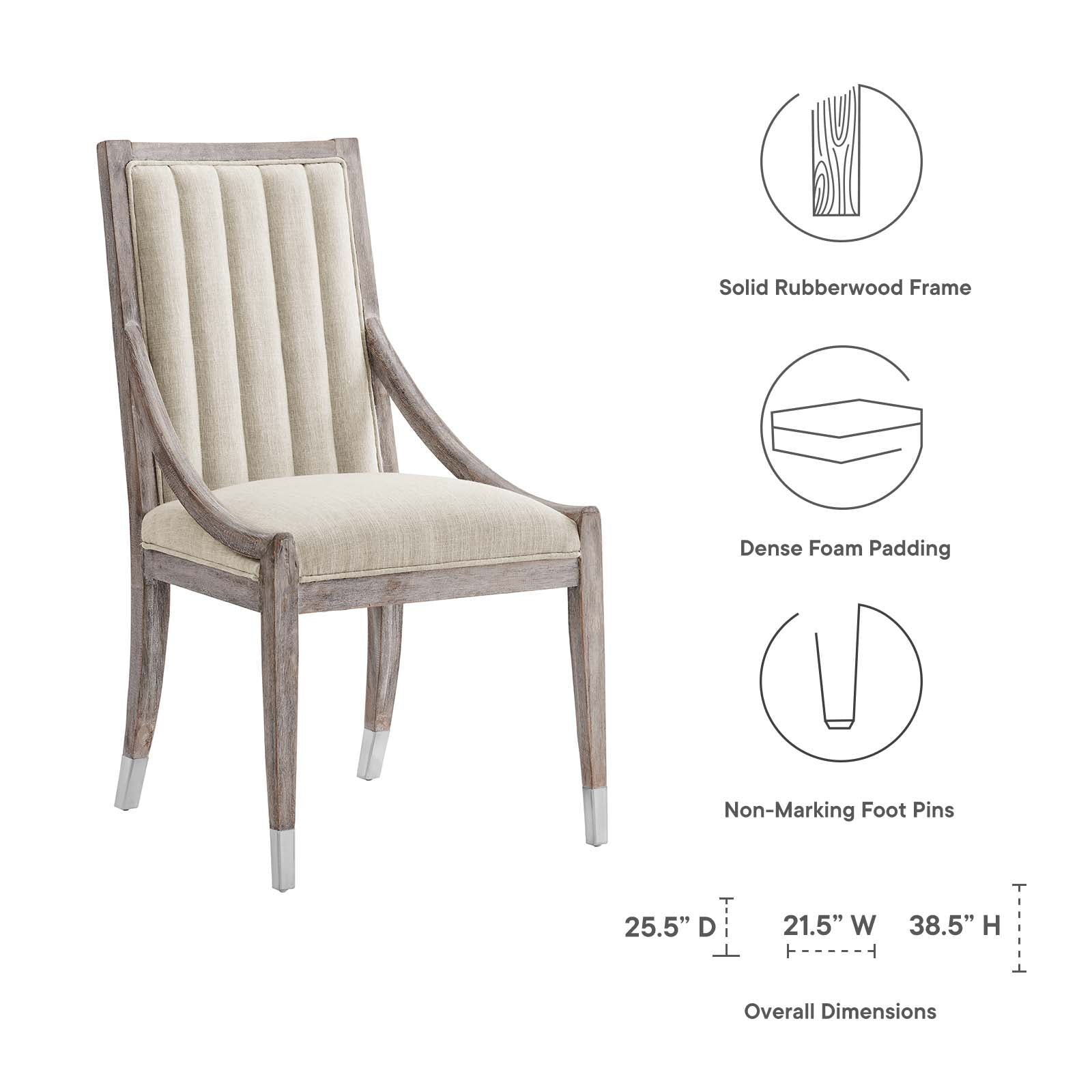 Maison French Vintage Tufted Fabric Dining Armchair By Modway - EEI-6053 | Dining Chairs | Modishstore - 8