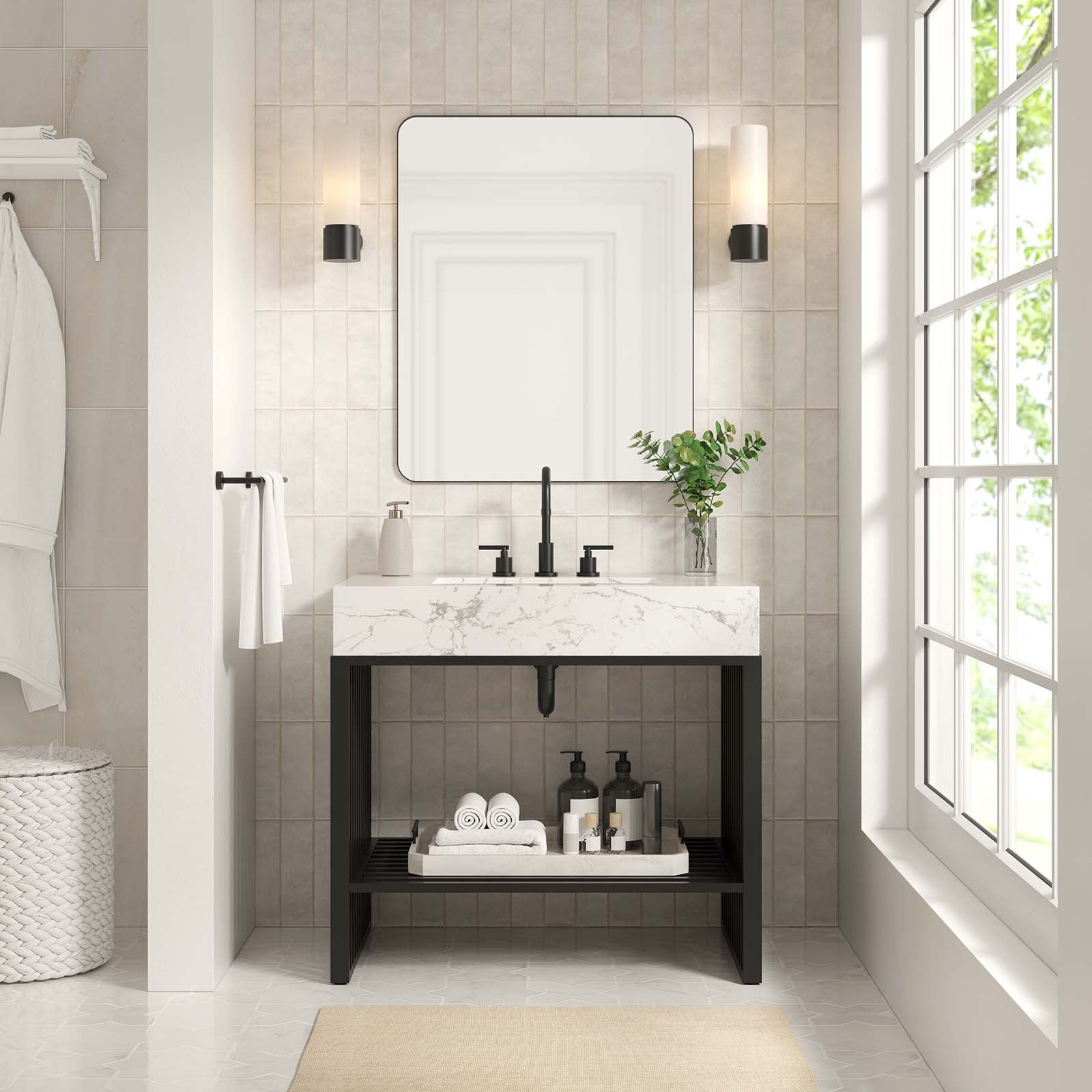 Gridiron 36" Bathroom Vanity By Modway - EEI-6108 | Bathroom Accessories | Modishstore - 1