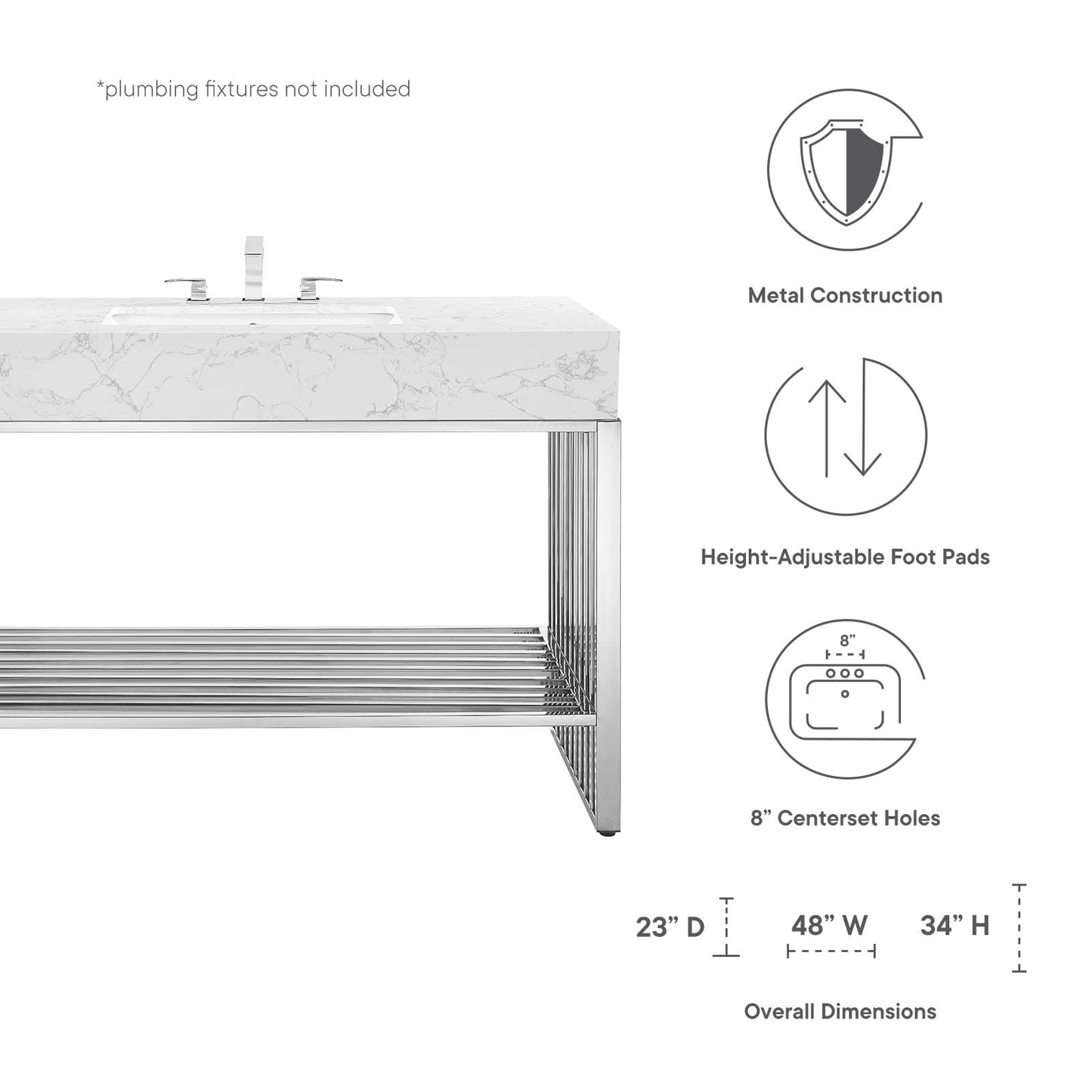 Gridiron Bathroom Vanity By Modway - EEI-6109 | Bathroom Accessories | Modishstore - 15